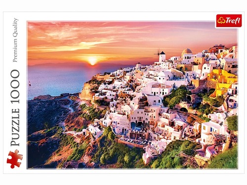Puzzle 1000 piezas Atardecer sobre Santorini