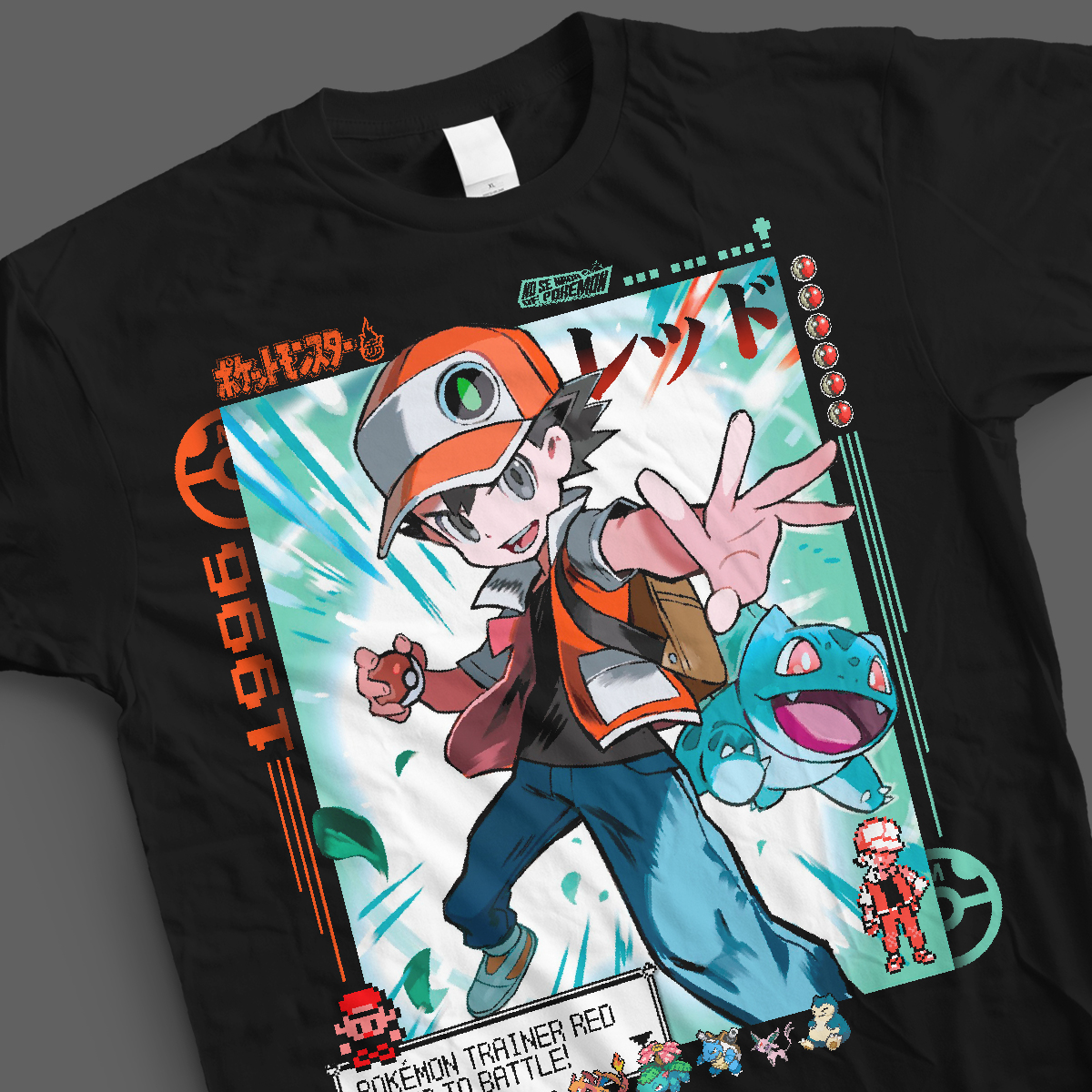 Polera Pokémon impresión Directa – Trainer Red - Imagen 2